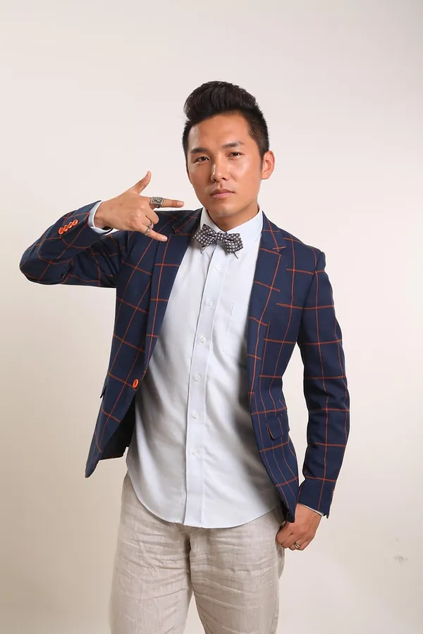 Lacivert Ekose Blazer Ceket
