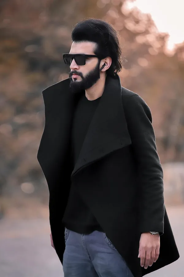 Siyah Şal Yaka Kaban